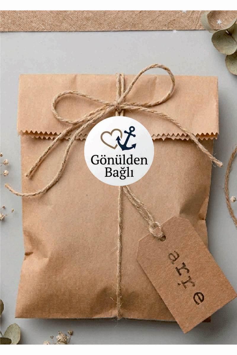 Paketleme Kutularına Özel Tasarım Etiketler 4 cm Çapında 15 Adet Sizin için sevgiyle hazırlandı