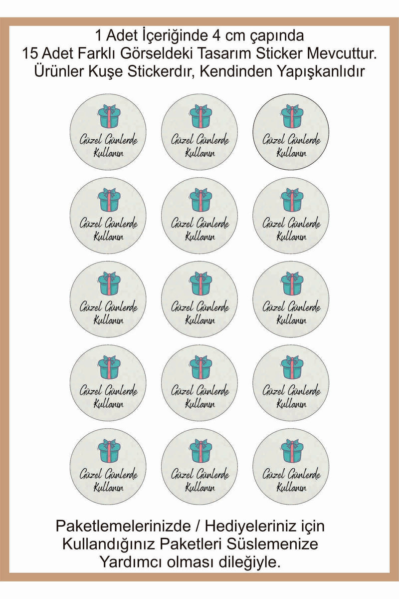 Paketlemeye özel 30 adet sticker, (farklı trend modeller ile mağazamızda kampanyalı olarak satışta)