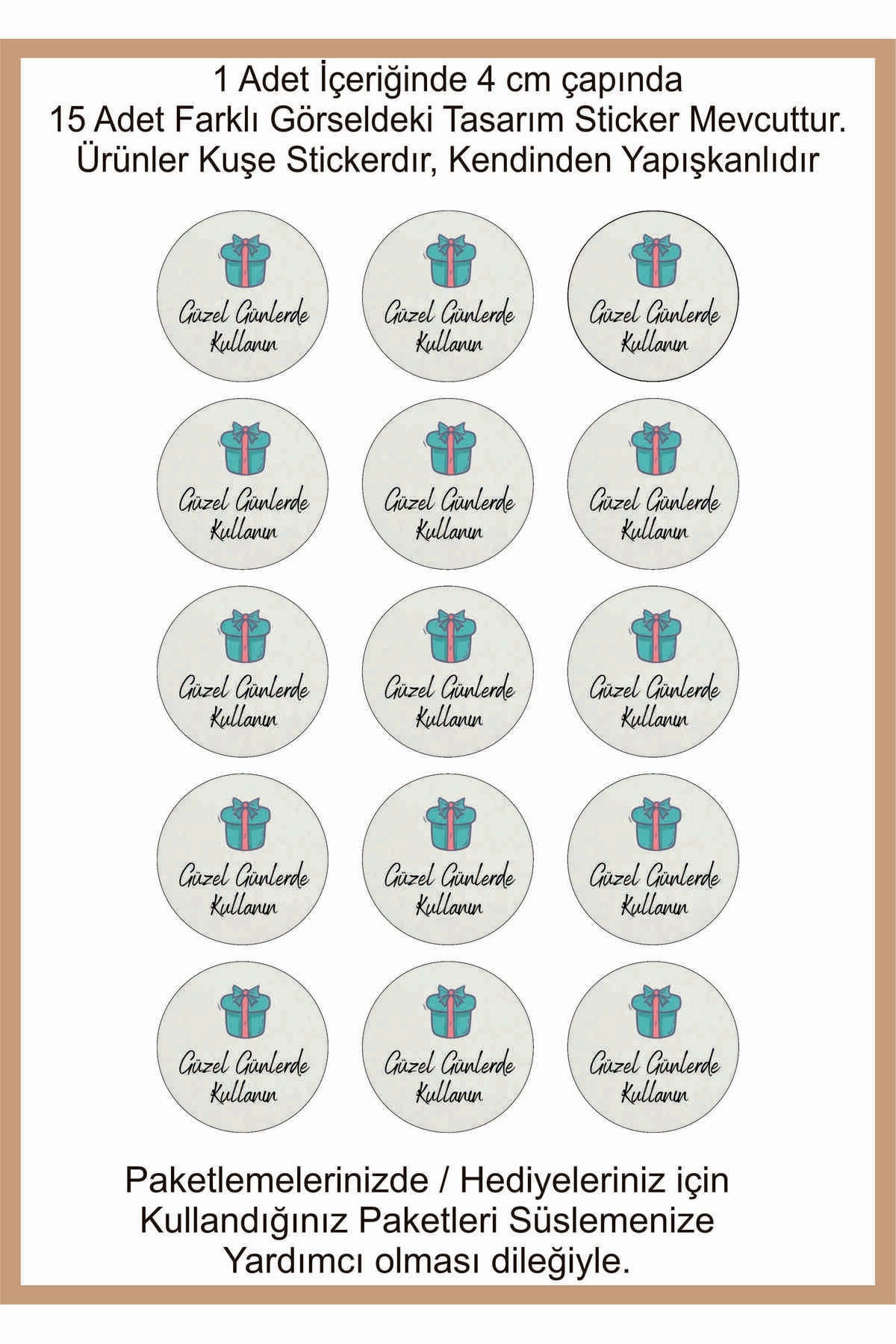 Paketlemeye özel 30 adet sticker, (farklı trend modeller ile mağazamızda kampanyalı olarak satışta)