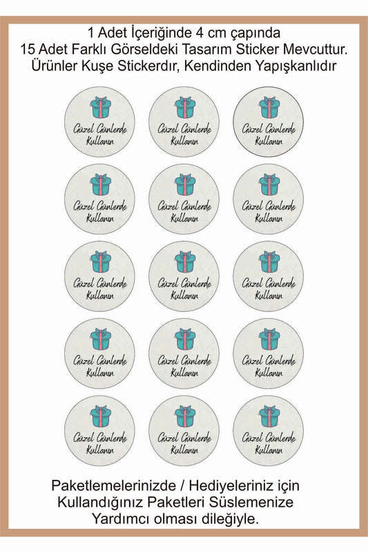 Paketlemeye özel 30 adet sticker, (farklı trend modeller ile mağazamızda kampanyalı olarak satışta)