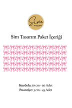 Pembe Renk Soft Kurdele Çocuk Odası Dekoratif Duvar Sticker Seti
