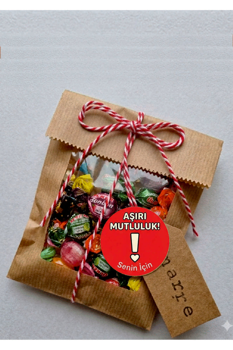 Paketleme Kutularına Özel Tasarım Etiketler 4 cm Çapında 15 Adet