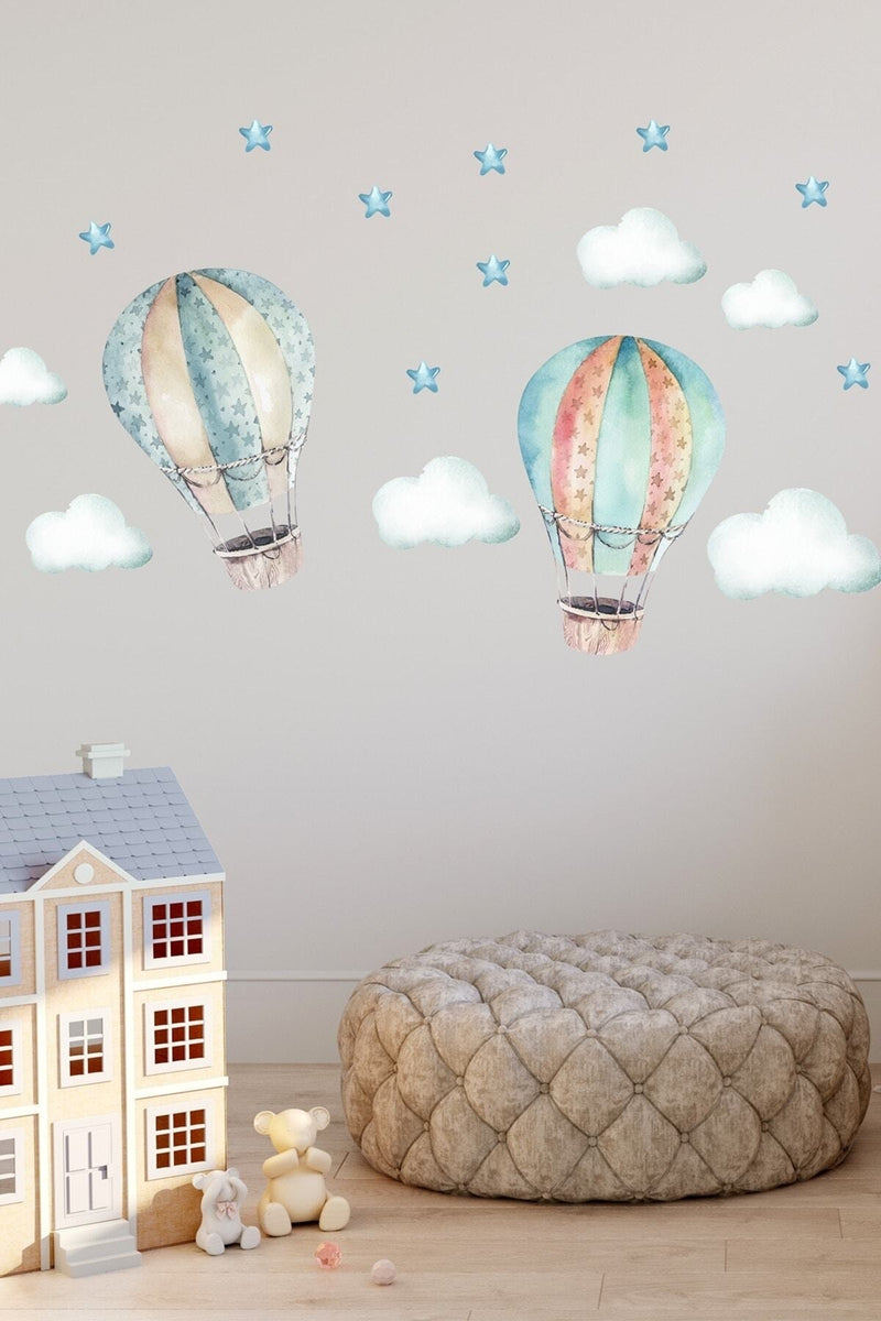 Uçan Hava Balonları Duvar Sticker Seti