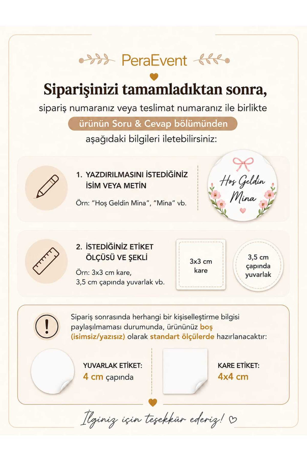 İsme Özel Yuvarlak Bebek Etiket/sticker 4 Cm 70 Adet