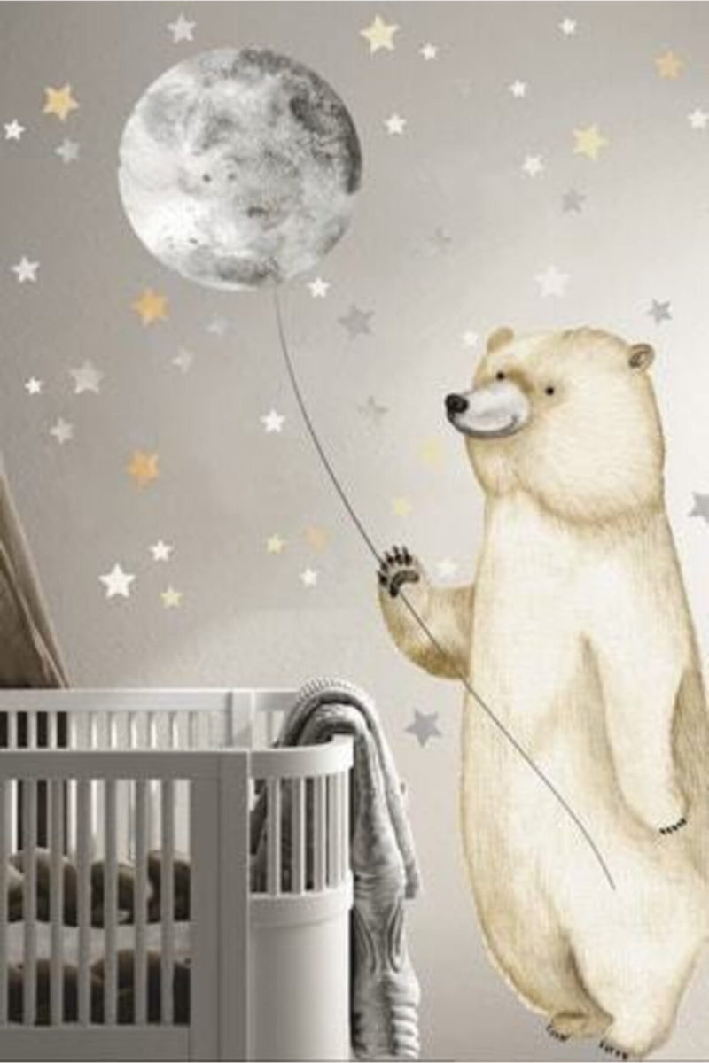 Moon Bear - Ay Ve Kutup Ayısı Duvar Stickerı