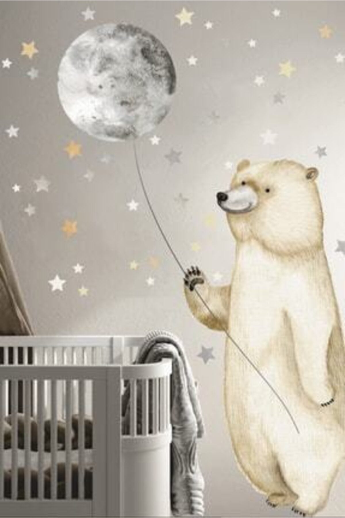 Moon Bear - Ay Ve Kutup Ayısı Duvar Stickerı
