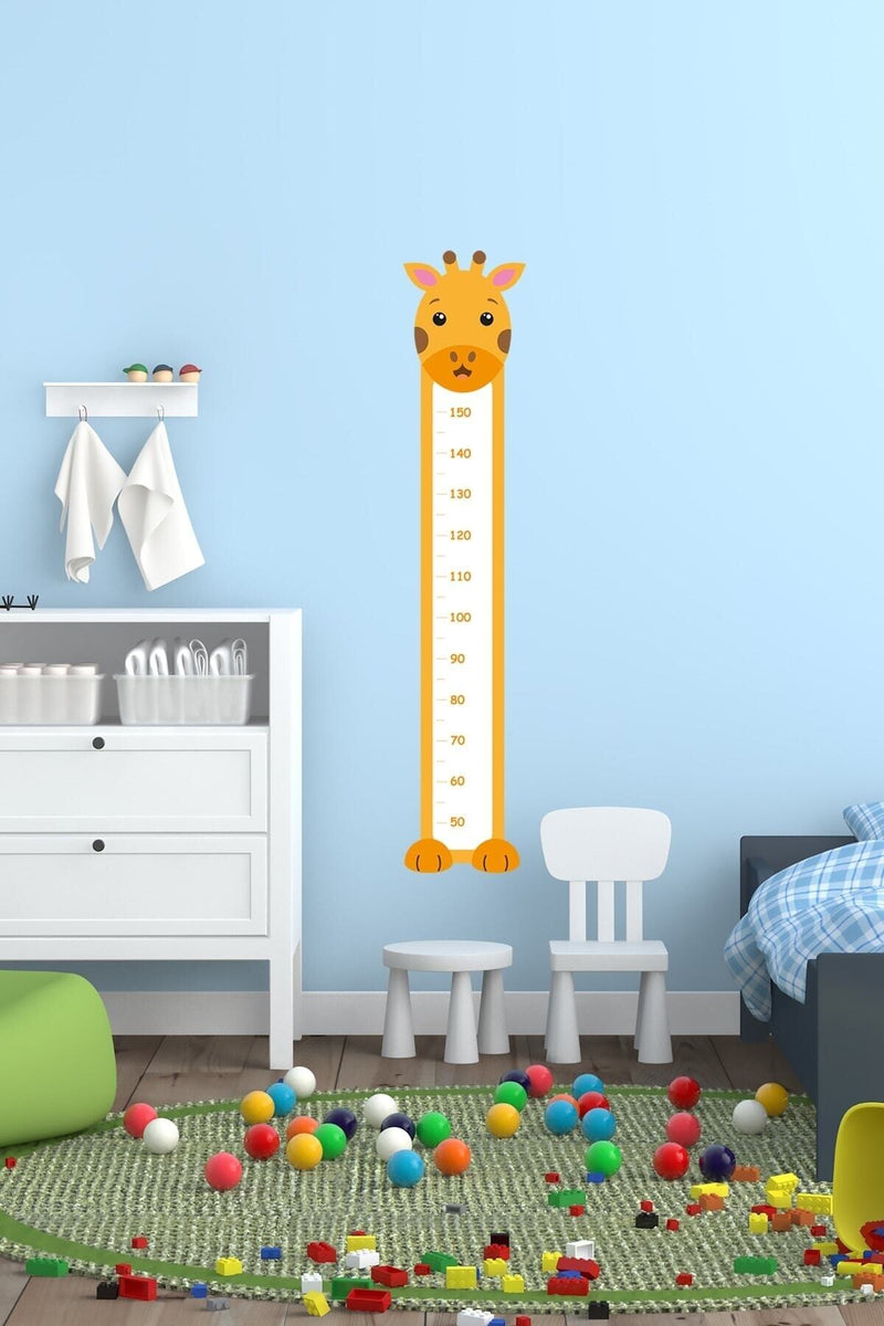 Zürafa Tasarımlı Boy Ölçer Duvar Sticker Seti