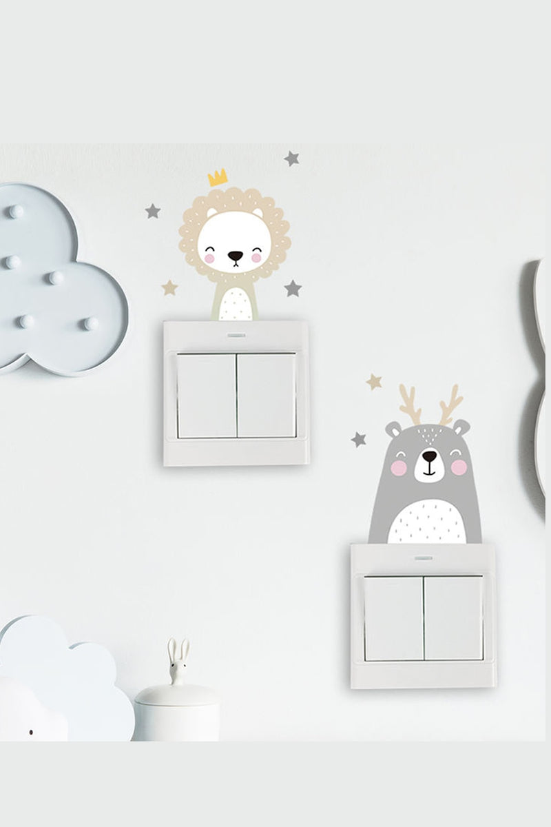 Priz - Soft Renk Hayvanlar - 6lı Priz Sticker Seti - Sim875