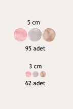 3 Ve 5 Cm Soft Tonlar Suluboya Puantiye Çocuk Odası Duvar Sticker Seti - Sim764