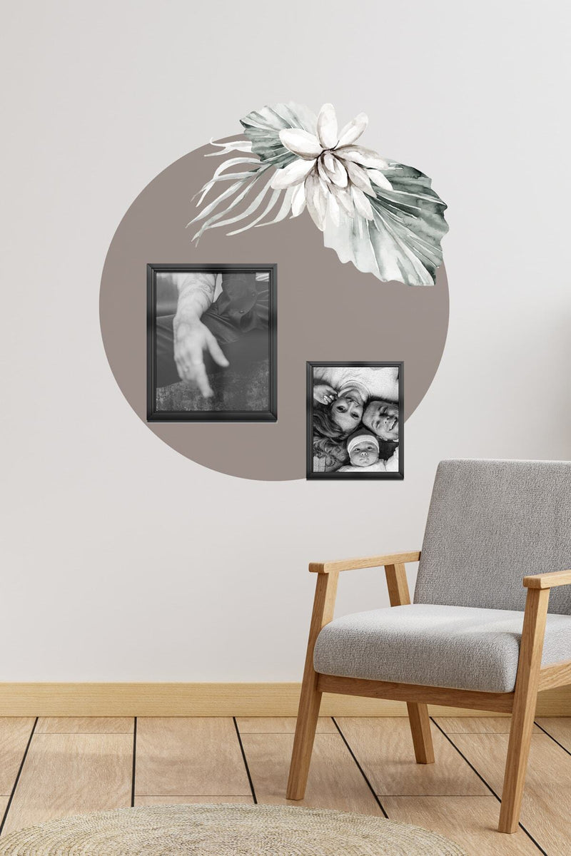 Soft Kahverengi Çiçekli Boho Tarz Dekoratif Duvar Sticker - Sim655