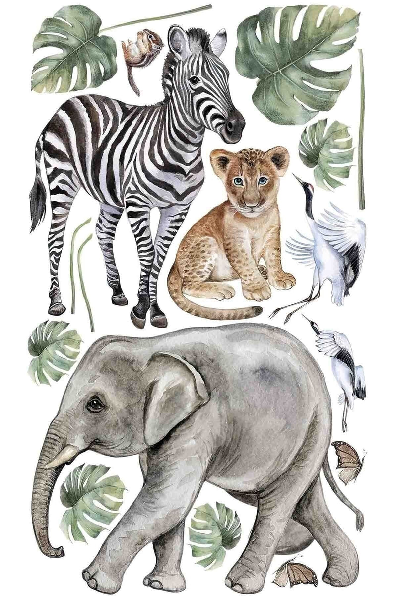 Safari Günlüğü Muhteşem Hayvanlar Çocuk Odası Duvar Sticker Seti