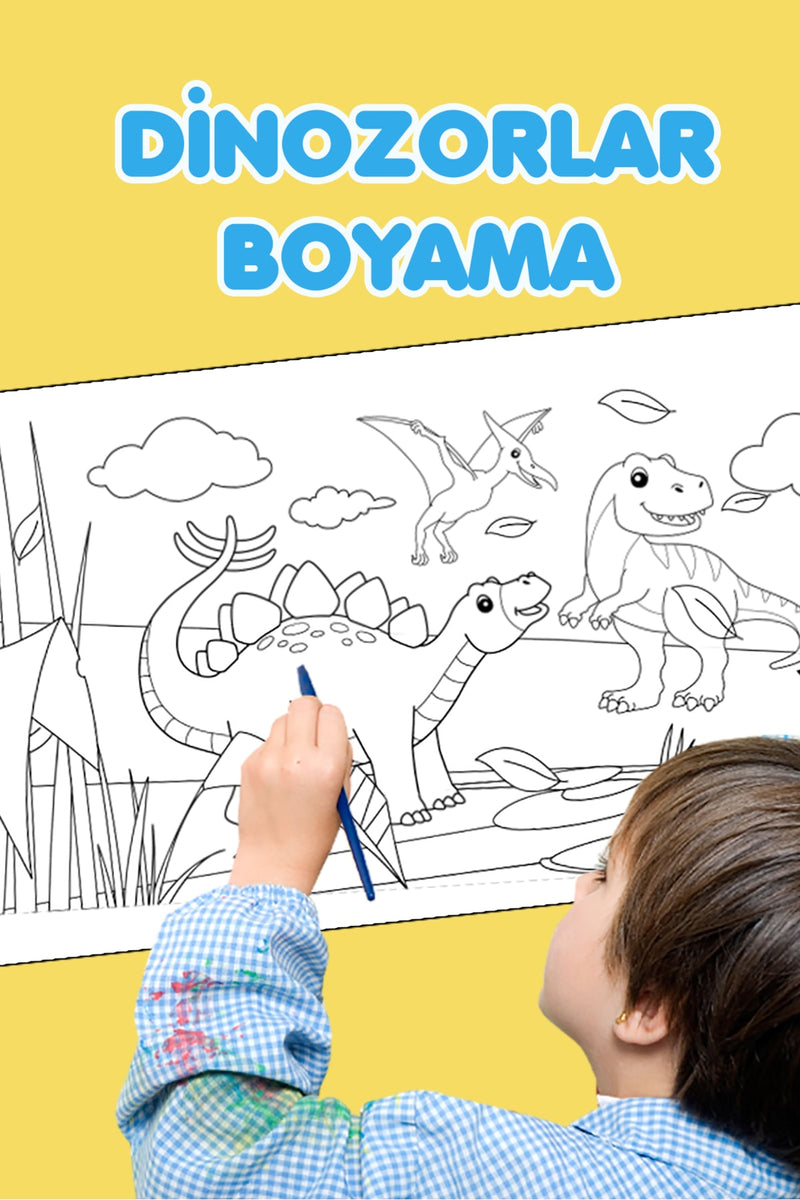 Dinozorlar Tema Eğitici Tatil Etkinlik Aktivite Boyama Kağıdı