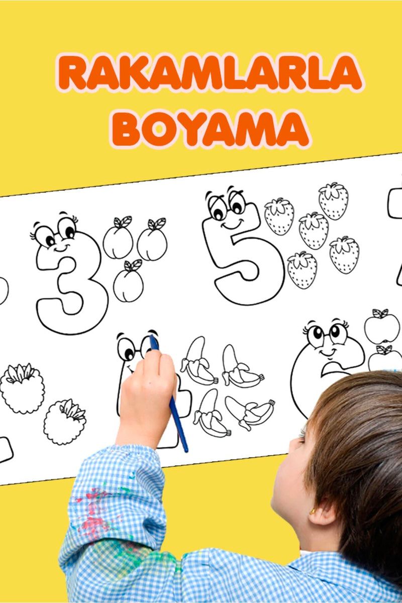 Rakamlar Tema Eğitici Tatil Etkinlik Aktivite Rulo Boyama Kağıdı