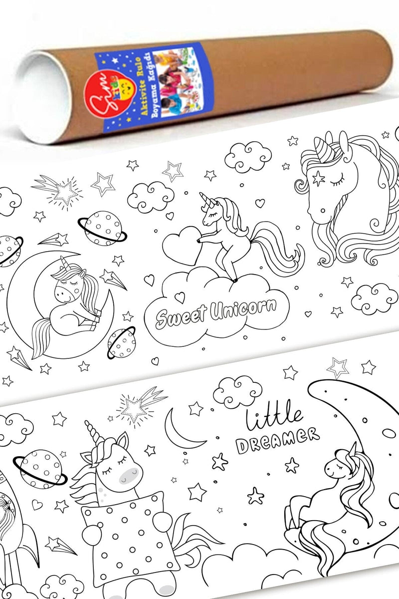Sim Kids Unicorn Aktivite Rulo Boyama Kağıdı 60cm X 2,5 Metre