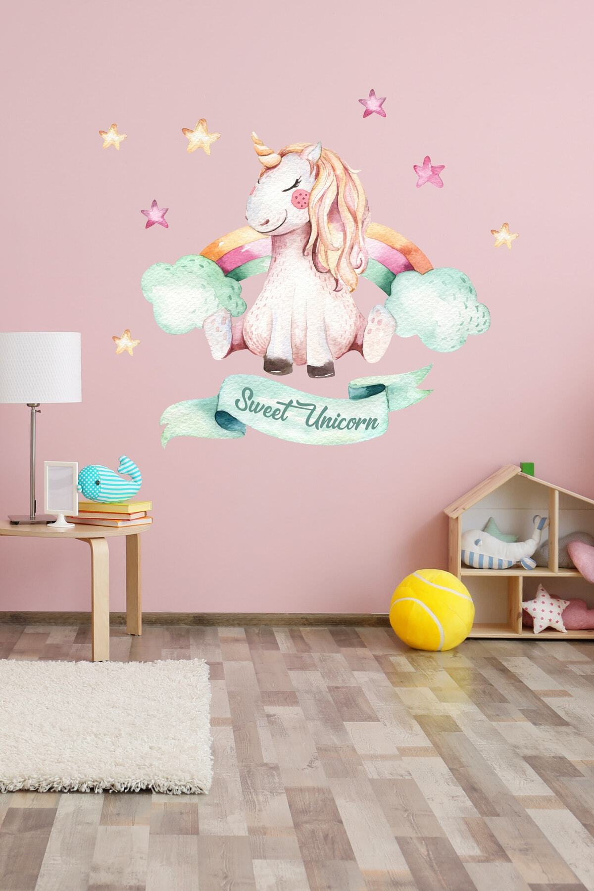 Yıldızlı Unicorn Duvar Sticker Seti