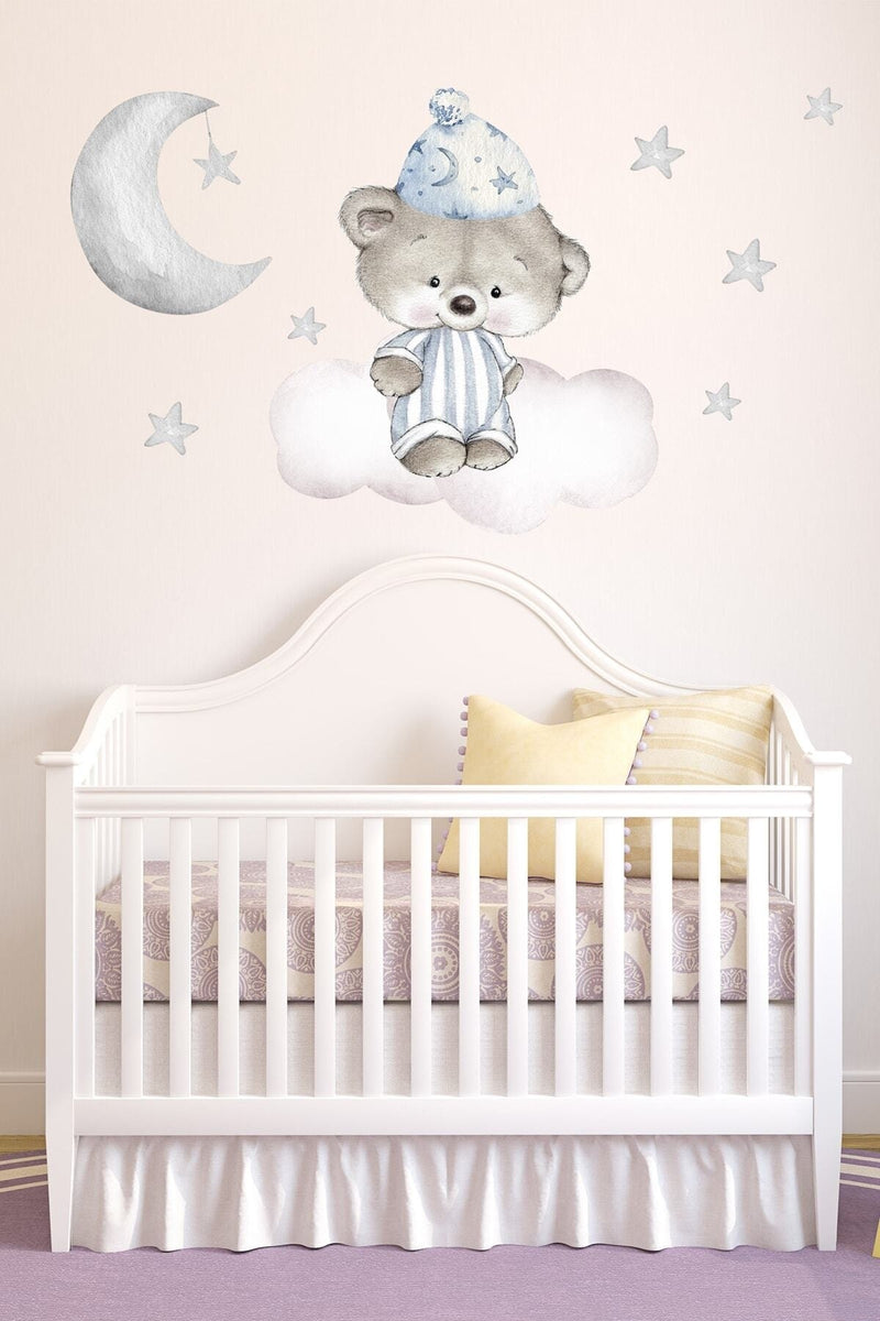 Uykucu Pijamalı Ayıcık Duvar Sticker Seti