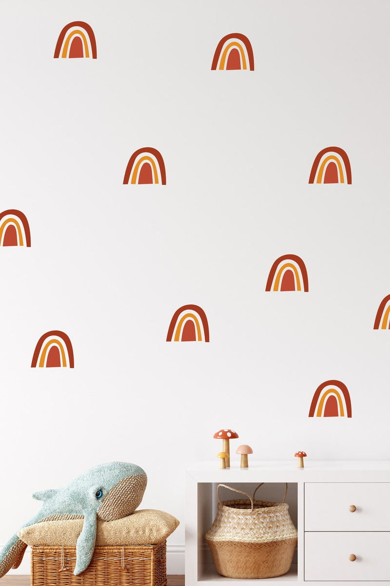 Boho Kahverengi Mini Gökkuşakları Duvar Sticker Seti