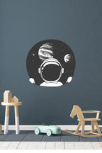 Siyah Astronot Duvar Sticker Seti