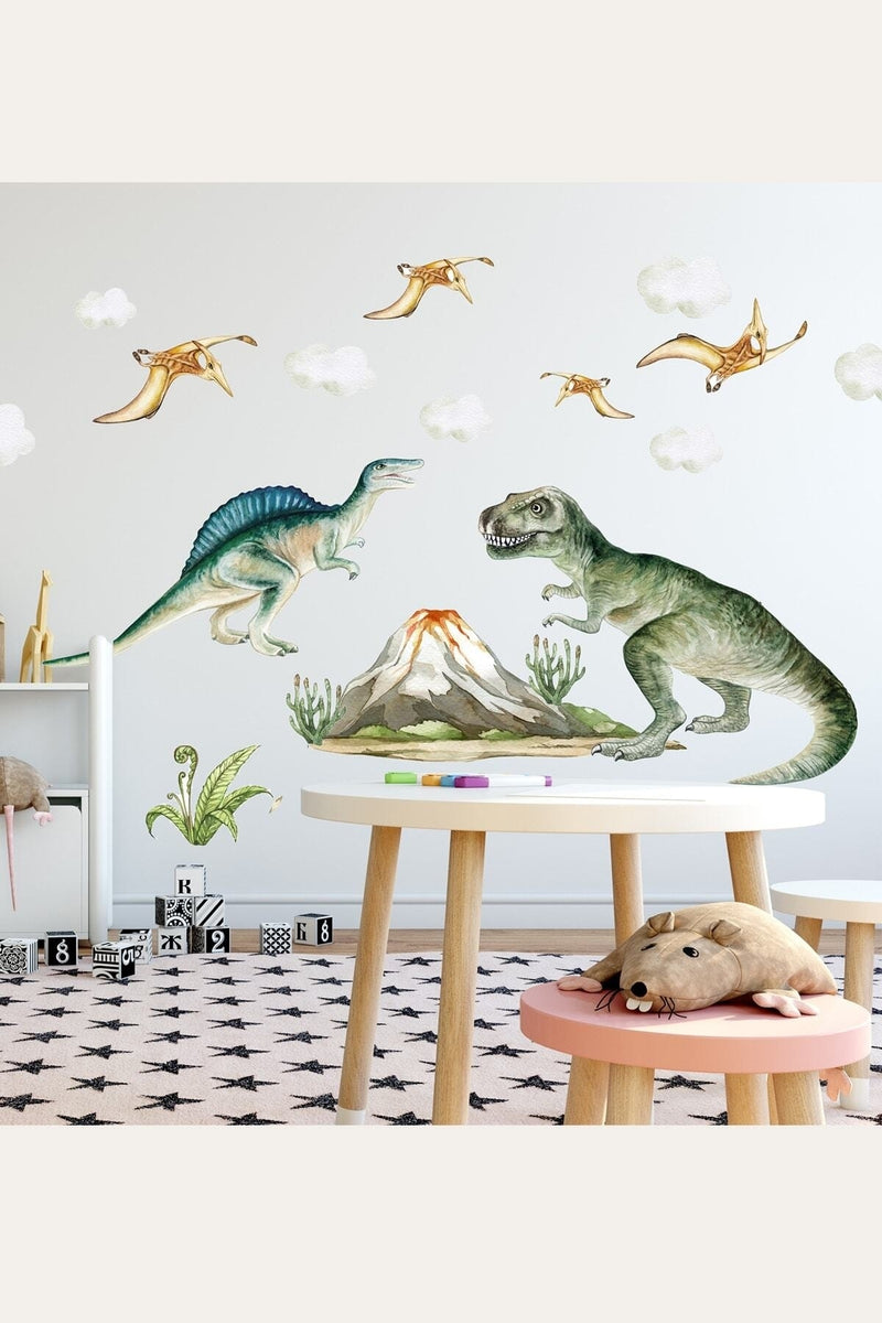 Muhteşem Dinozorlar Vahşi Yaşam Çocuk Odası Duvar Sticker - Duvar Dekorasyon