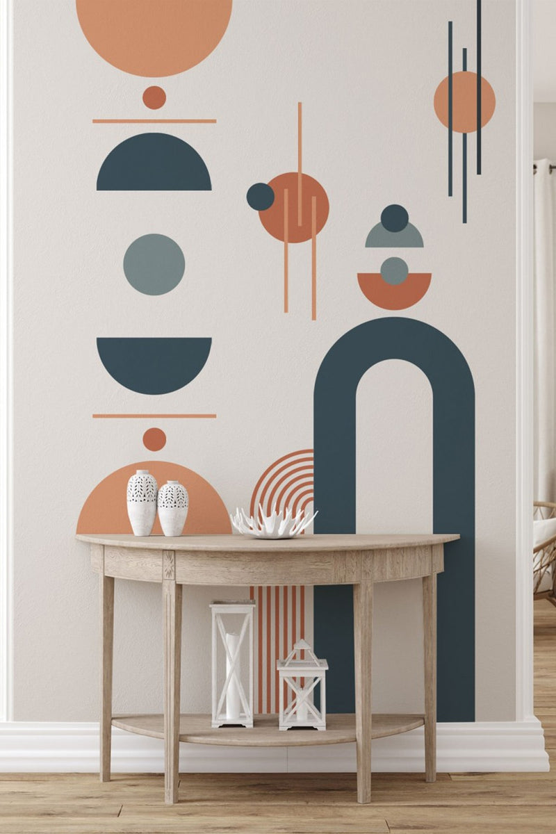 Geometrik Mimari Şekiller Arch Dekoratif Duvar Sticker Seti - Sim708