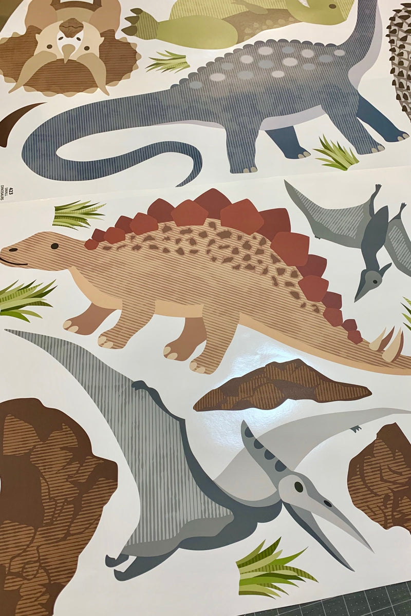 Çizgisel Dinozorlar Devri Çocuk Odası Duvar Sticker Seti - Sim626