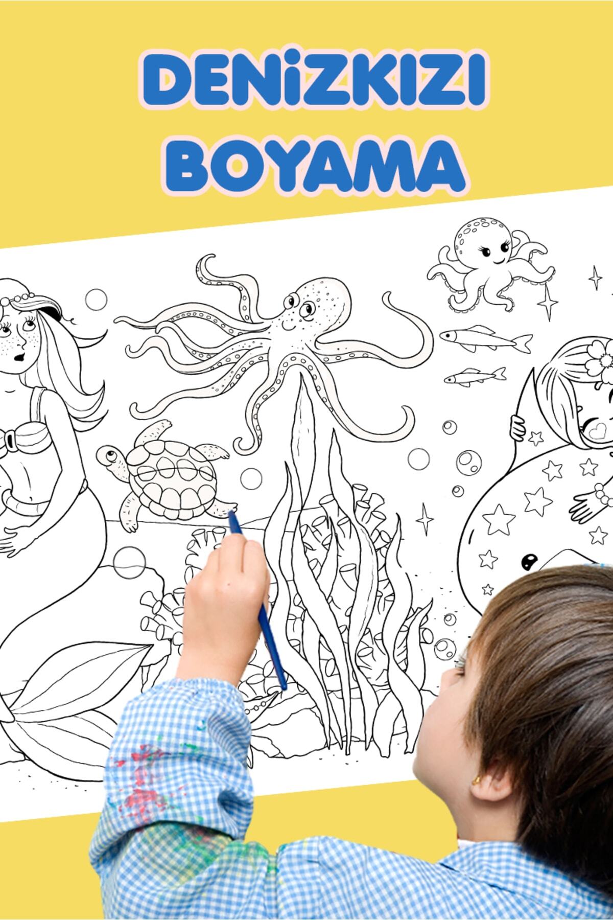 Denizkızı Tema Eğitici Tatil Etkinlik Aktivite Rulo Boyama Kağıdı