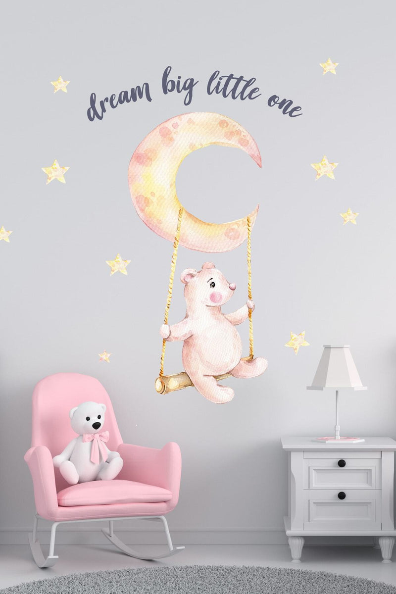 Salıncaklı Ayıcık Duvar Sticker Seti