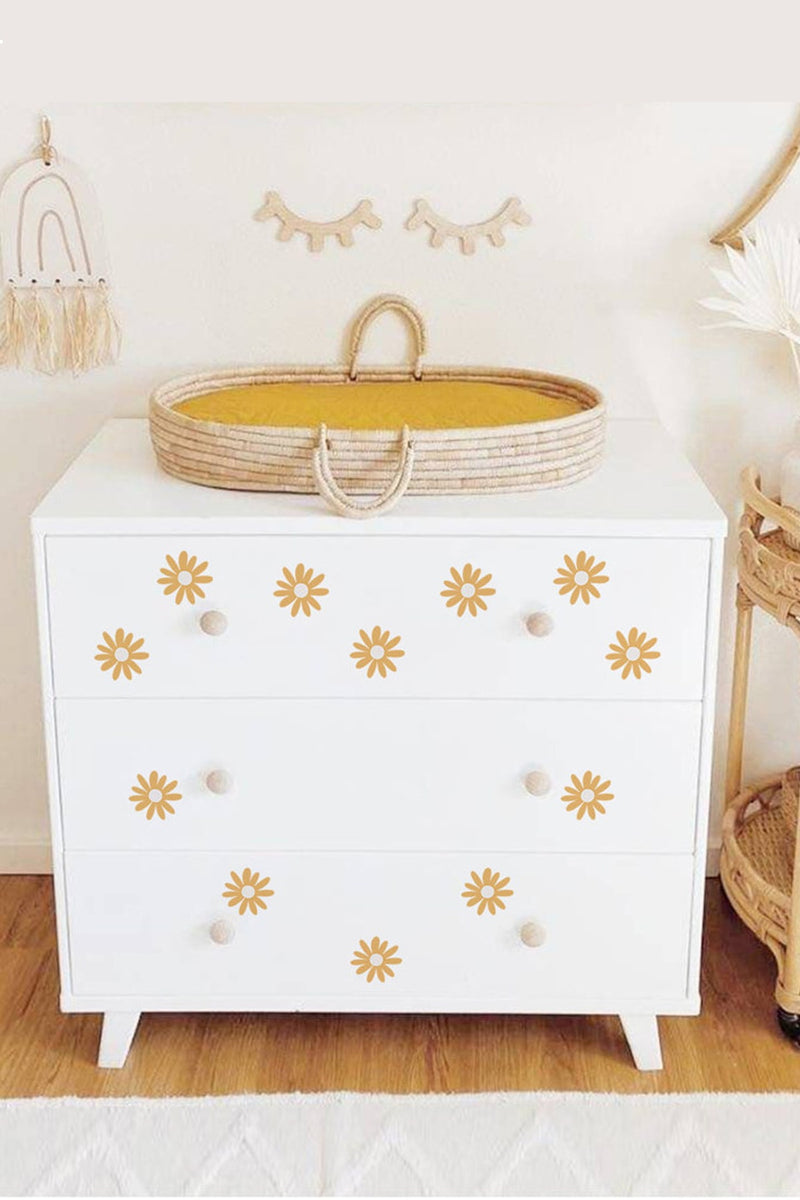 Boho Papatya Bebek Çocuk Odası Dekoratif Duvar Sticker Seti