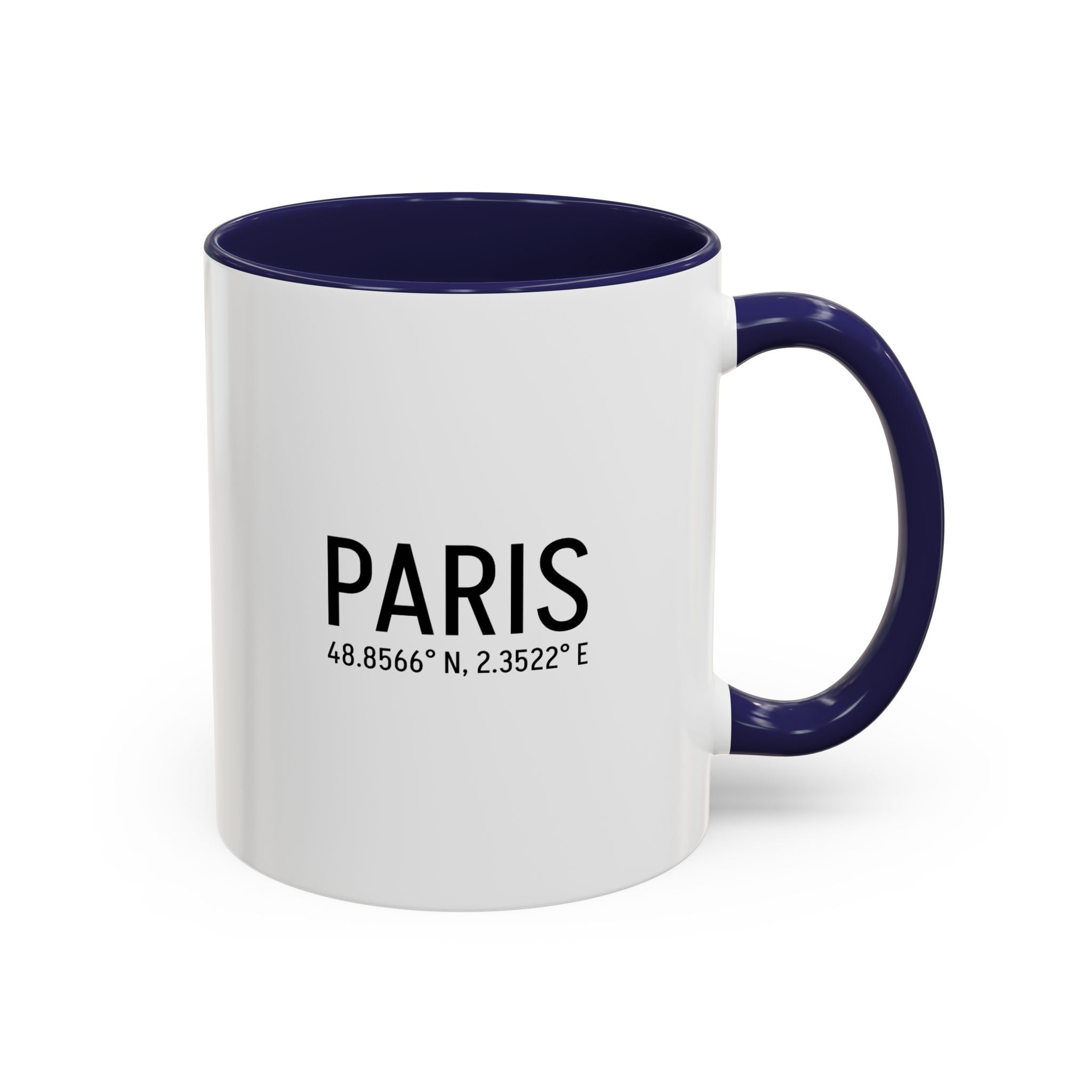 Paris Coordinates Accent Coffee Mug — City Travel Souvenir (11/15oz)