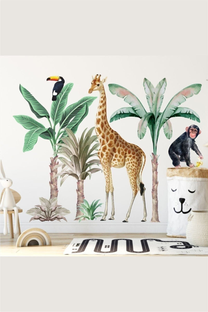 Mega Büyük Boy Tropikal Safari Çocuk Odası Sticker