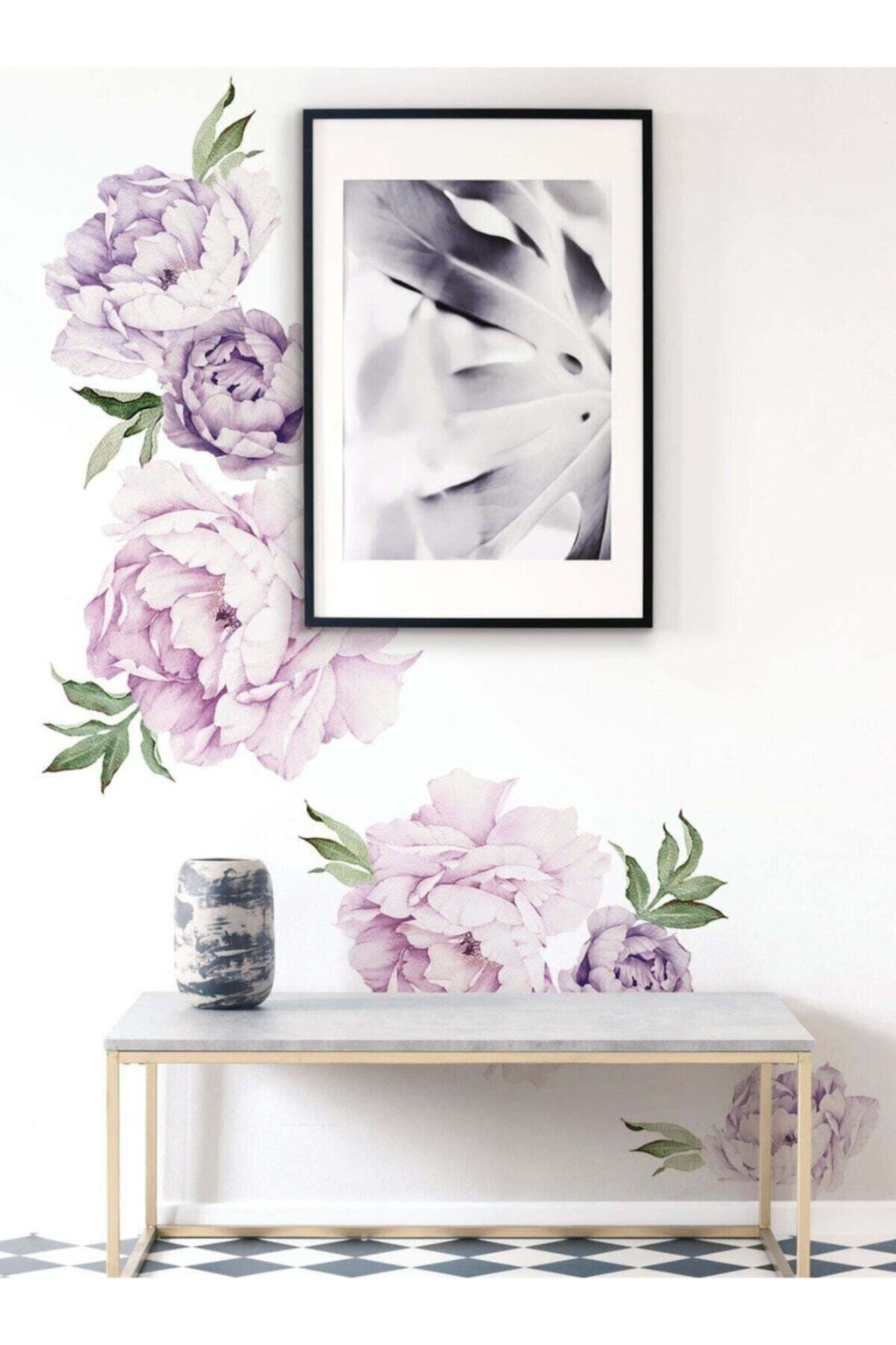 Pastel Mor Çiçekler Soft Duvar Sticker