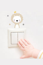 Priz - Soft Renk Hayvanlar - 6lı Priz Sticker Seti - Sim875