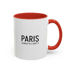 Paris Coordinates Accent Coffee Mug — City Travel Souvenir (11/15oz)