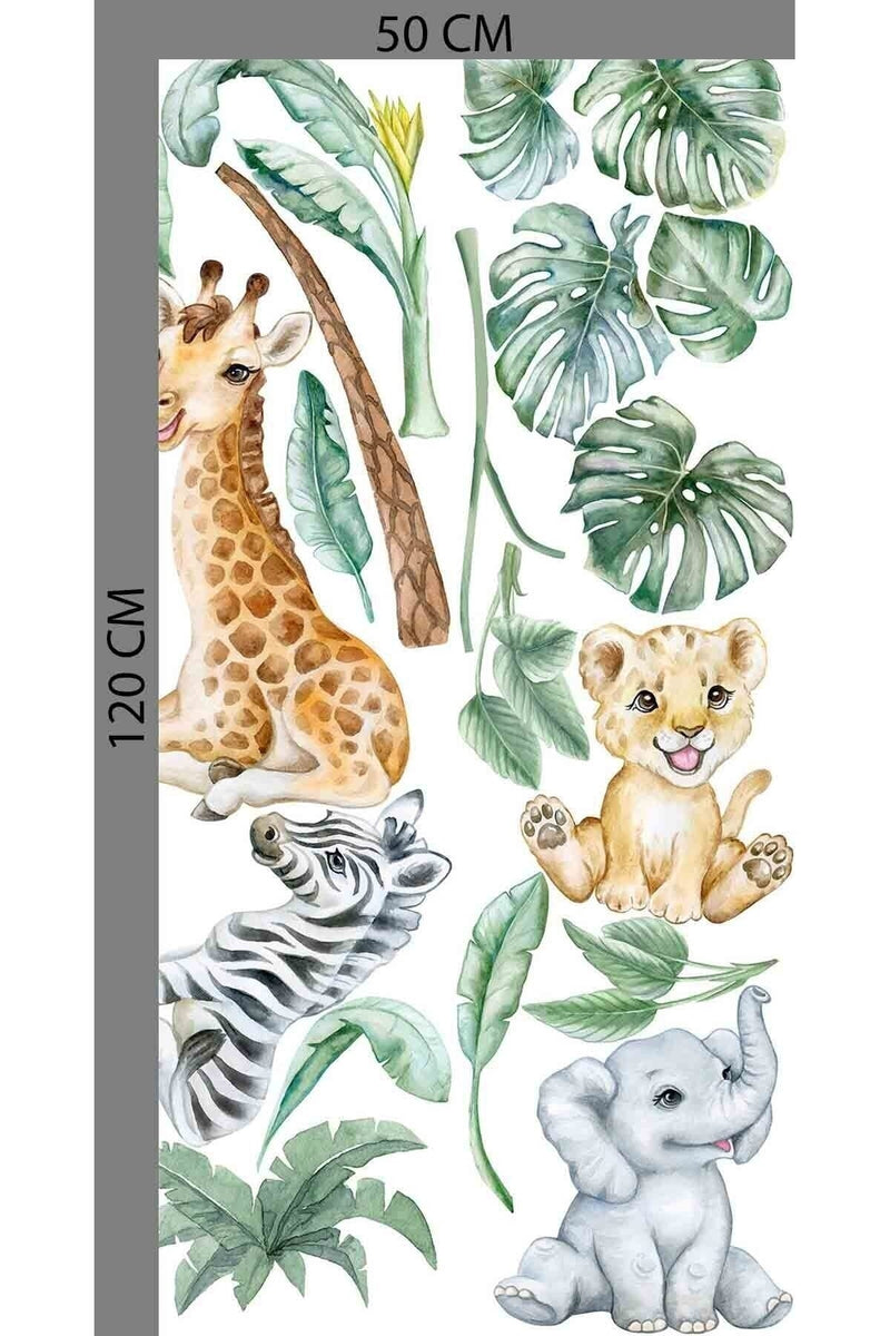 Afrikan Safari Yavru Hayvanlar Duvar Sticker
