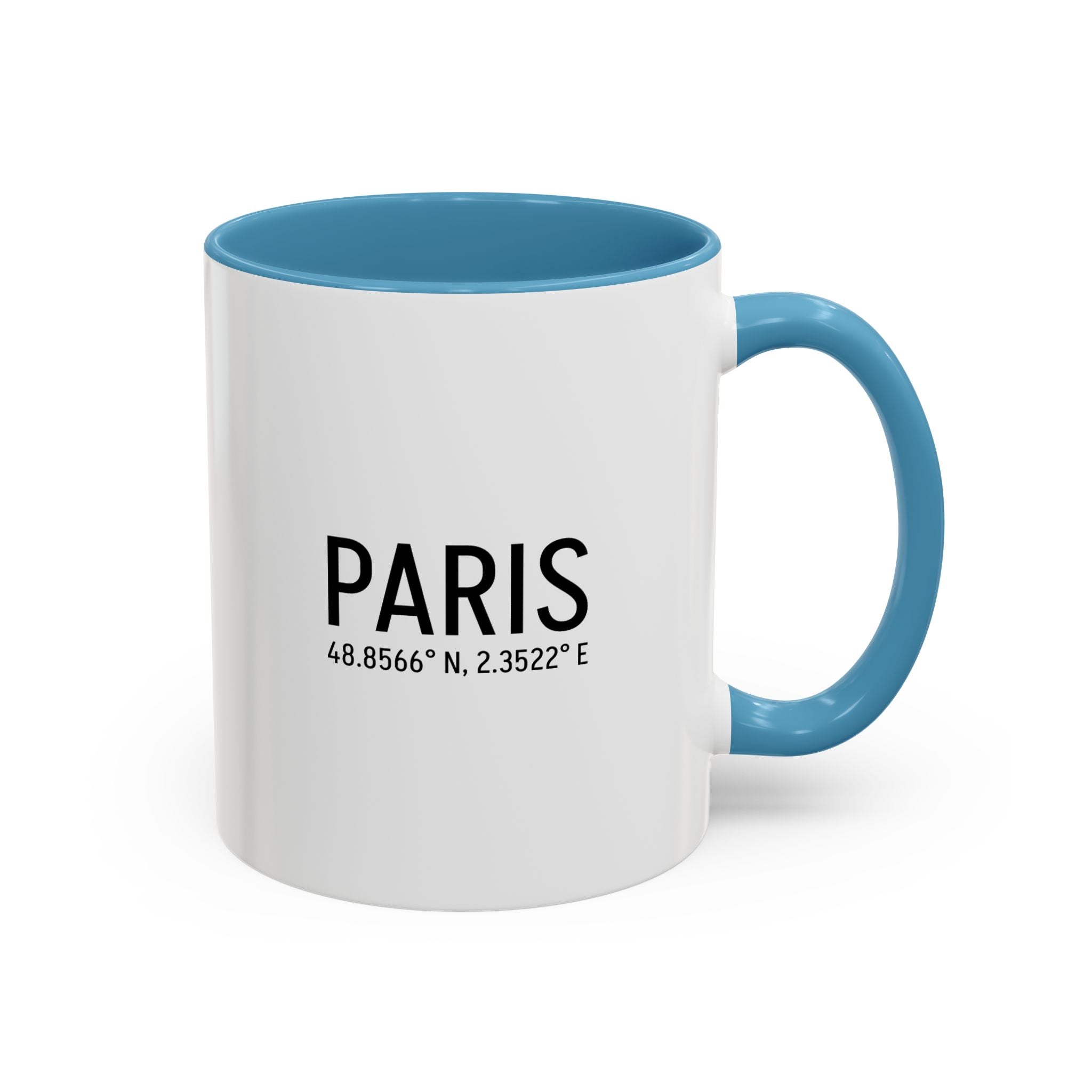 Paris Coordinates Accent Coffee Mug — City Travel Souvenir (11/15oz)