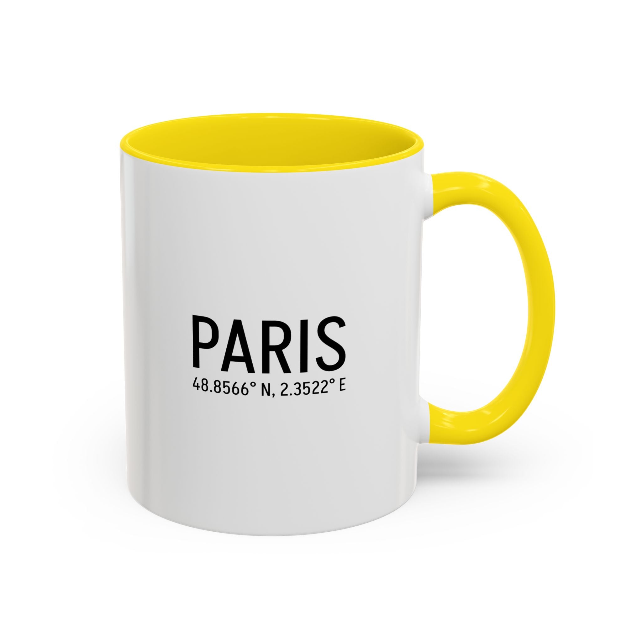 Paris Coordinates Accent Coffee Mug — City Travel Souvenir (11/15oz)