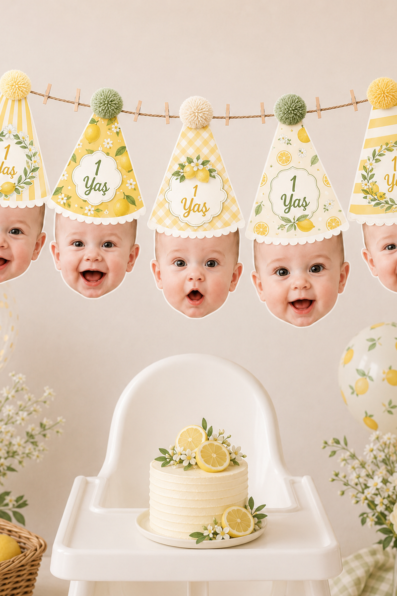 Ponponlu Limon Temalı 1 Yaş Fotoğraf Banner