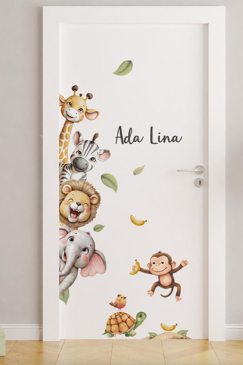 Safari Tema İsime Özel Kapı Sticker