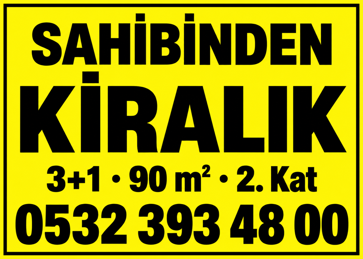 Sarı Klasik Sahibinden Kiralık kişiye özel emlak branda