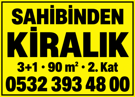 Sarı Klasik Sahibinden Kiralık kişiye özel emlak branda