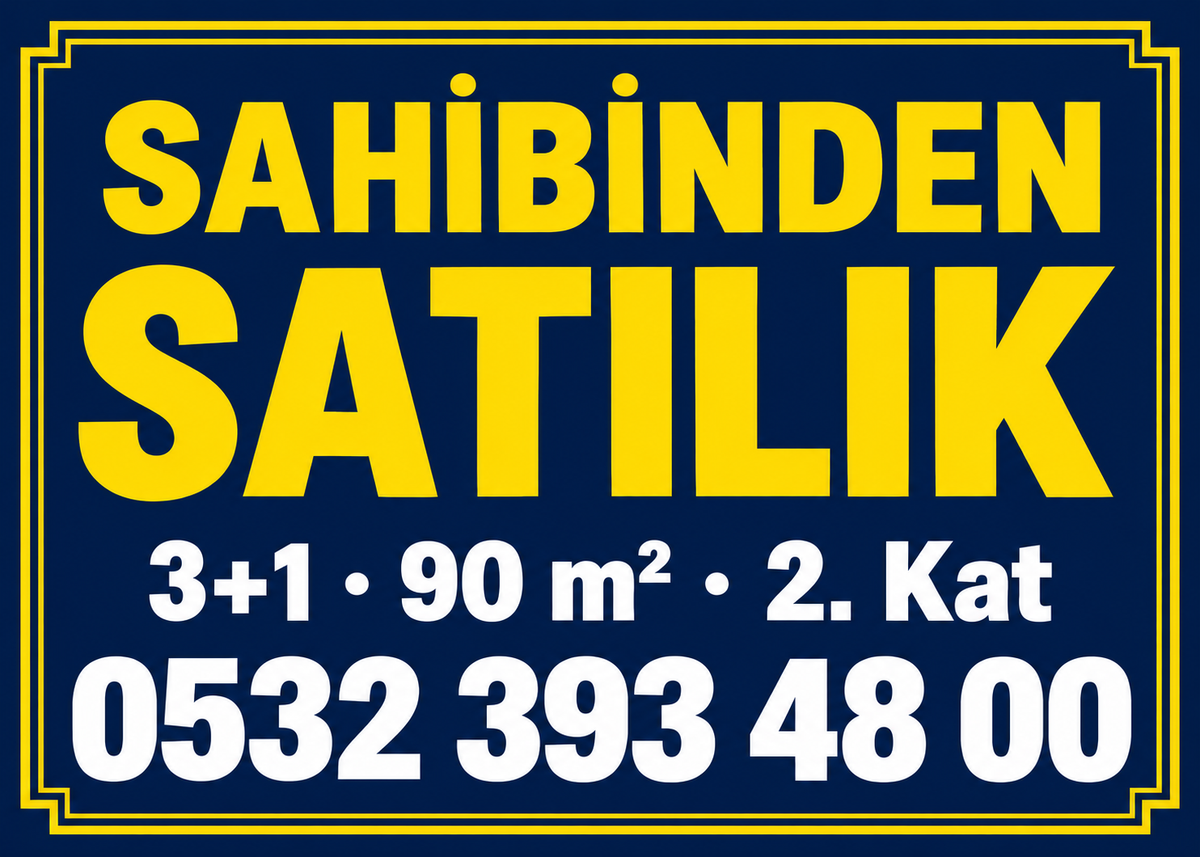 Lacivert Altın Satılık kişiye özel emlak branda