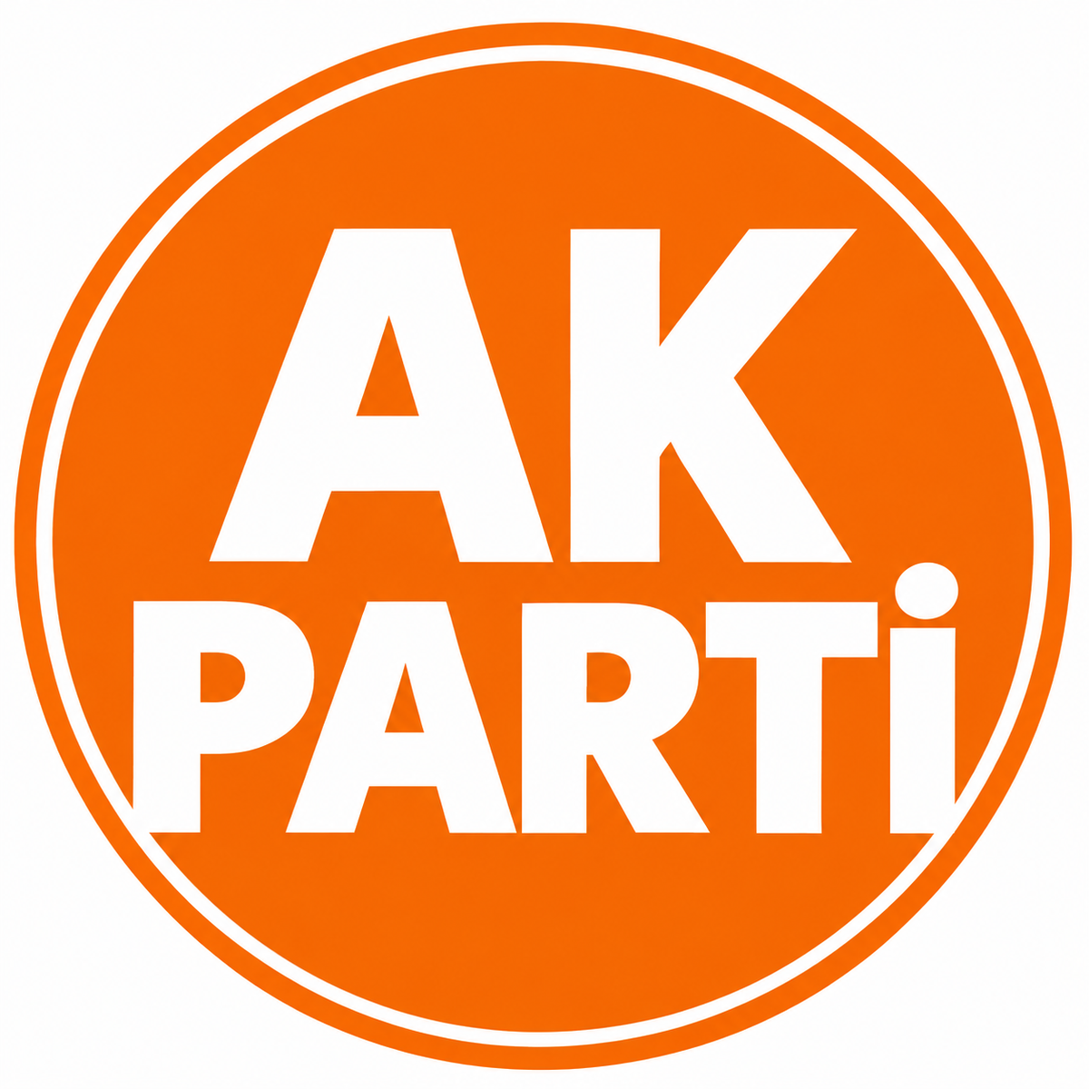 AK Parti Turuncu Tipografi Rozet 5,8 cm