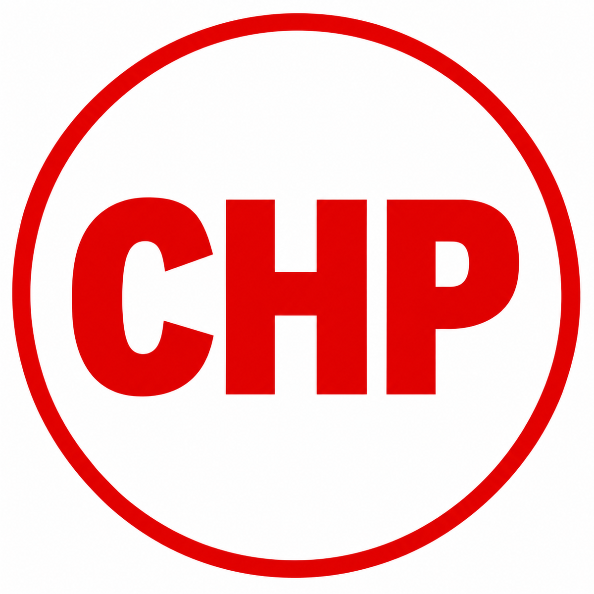 CHP Kırmızı Beyaz Tipografi Rozet 5,8 cm