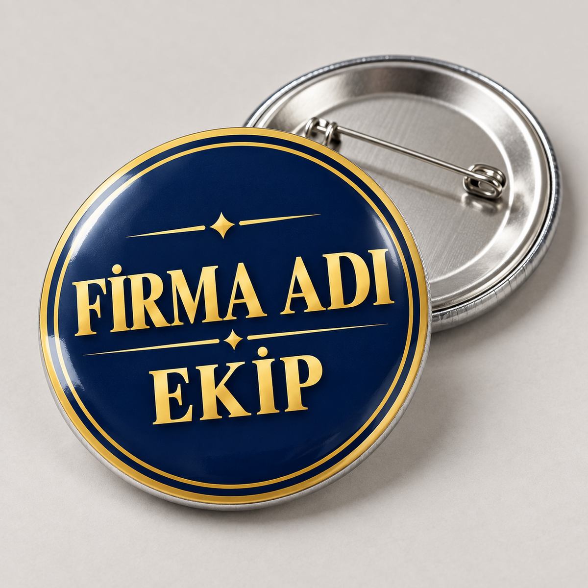 Firma Ekibi Lacivert Altın Rozet – 10 Adet / 5,8 cm – FR-RZ-3005 ürün mockup