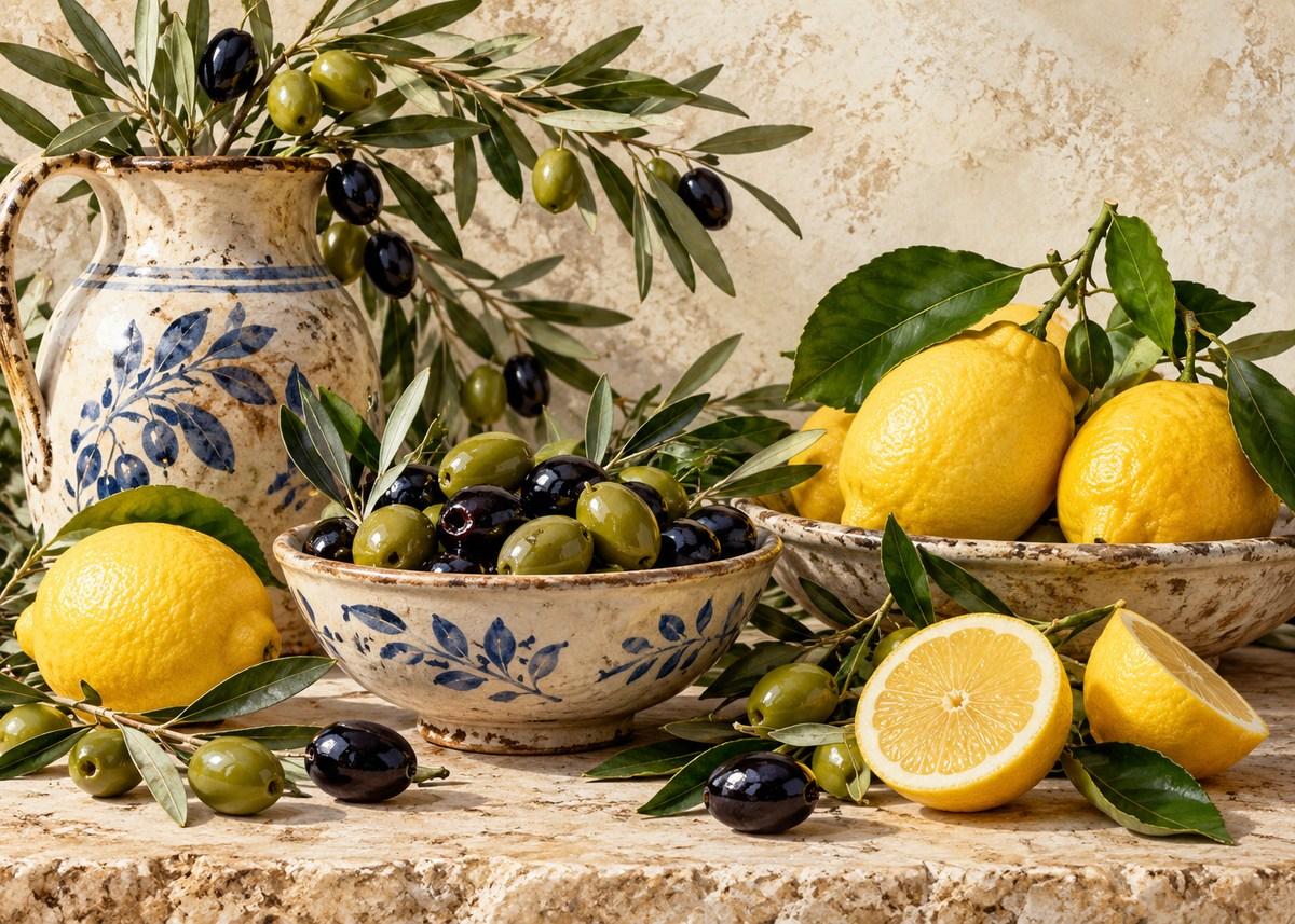 Limon ve Zeytin OA-1007 düz baskı tasarımı