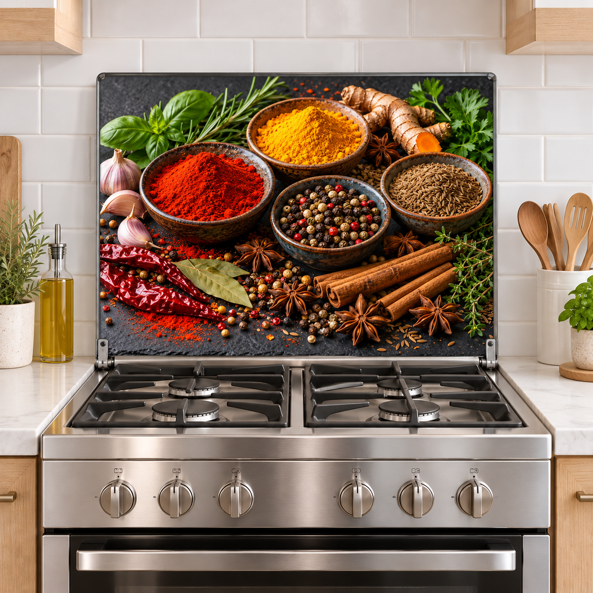 Baharat Harmanı OA-1009 ocak kapağında örnek uygulama