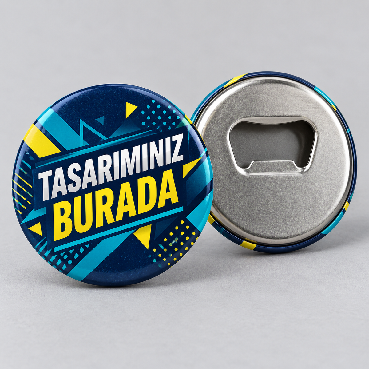 Kişiye özel yuvarlak açacak, ön baskı ve metal açma mekanizması