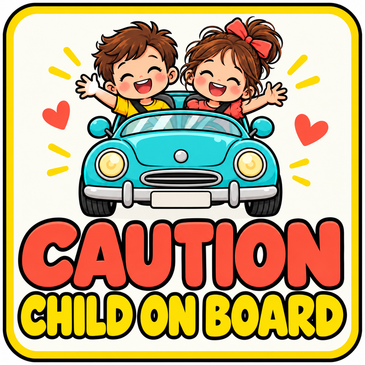 Caution Child on Board Car Sticker 15 × 15 cm – ST-AR-1001 English design