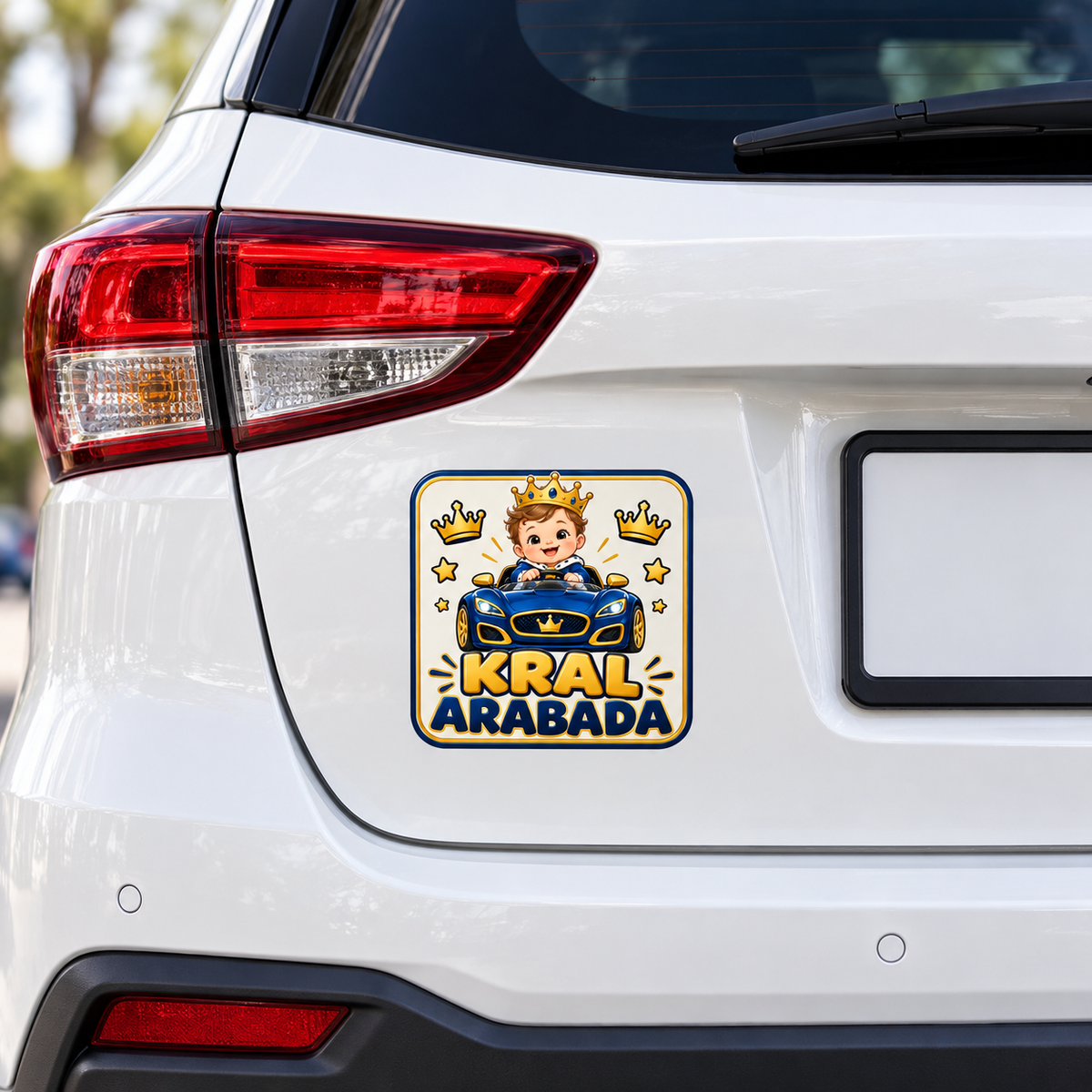 ST-AR-1003 araç arkasında sticker mockup