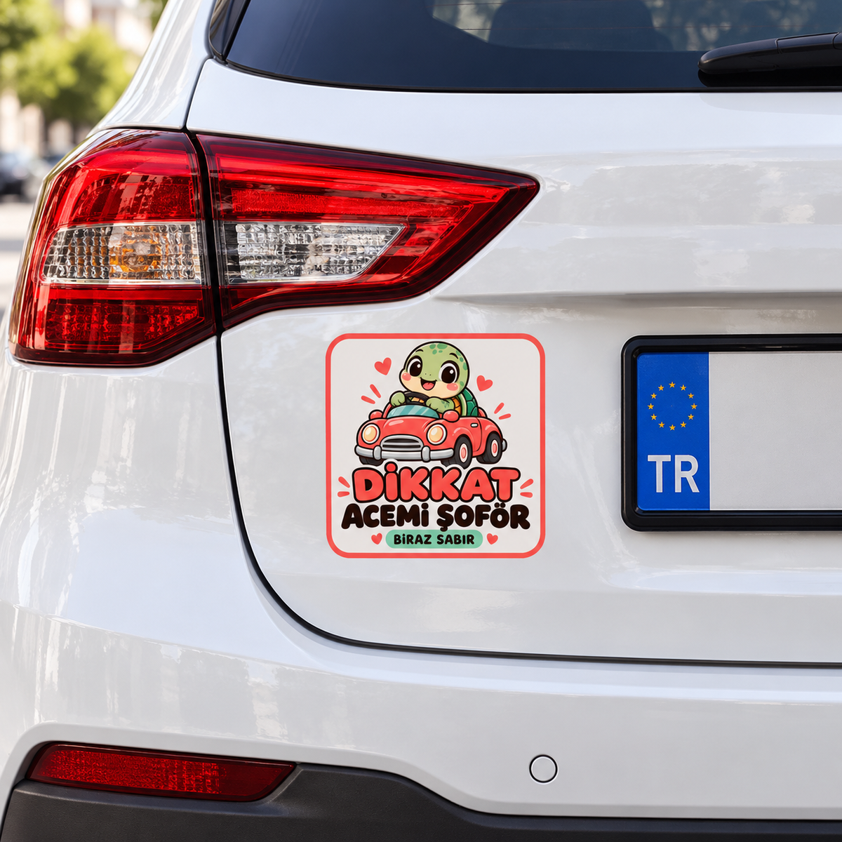 ST-AR-1007 araç arkasında sticker mockup